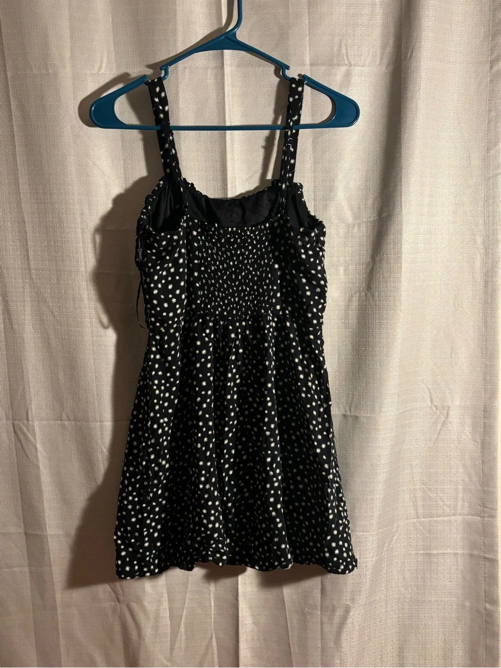 Black Floral Sundress - Classic Women's Dress - Picture 3 of 4